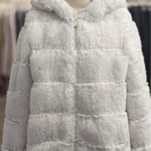 BCBGMaxAzria White Faux Fur Jacket - Picture 2 of 4